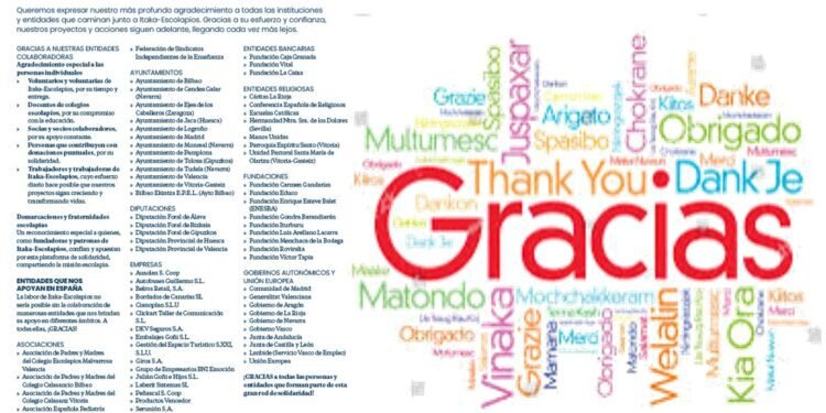 La Red Itaka – Escolapios agradece