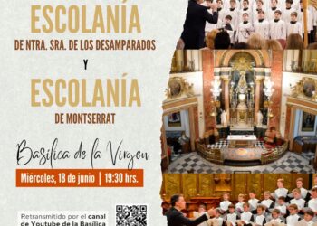 La Escolanía de Montserrat y la Escolanía de la Virgen de los Desamparados ofrecen un concierto conjunto en la Basílica de la Virgen