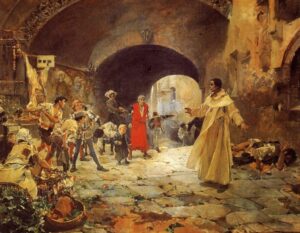 El padre Jofre protegiendo a un loco