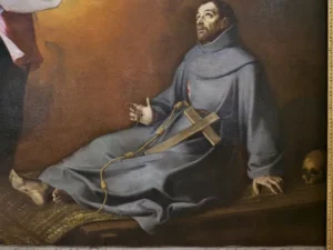 San Francisco de Asis fragmento de la pintura El Extasis de San Francisco de Asis Murillo