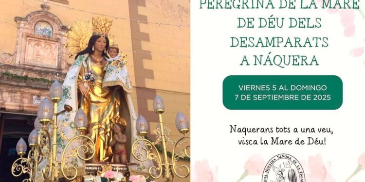 La imagen peregrina de la Virgen de los Desamparados visita este fin de semana Náquera