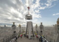 Avances decisivos en la Sagrada Familia: instalados los cuatro brazos horizontales de la cruz de la torre de Jesucristo