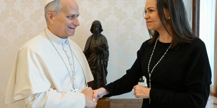 El Papa recibe a María Corina Machado, Premio Nobel de la Paz 2025